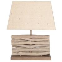 Pacific Lifestyle Driftwood Lamp with Natural Tapered Rectangle Shade