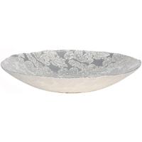 pacific lifestyle silver glass henna design round bowl large set of 4