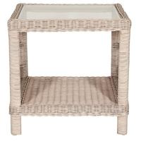 pacific lifestyle provence pearl wash side table with clear glass