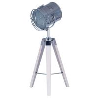 Pacific Lifestyle White Wash Wood TriPod Lamp with Chrome Detail