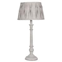 Pacific Lifestyle Grey with White Wash Wooden Table Lamp Complete