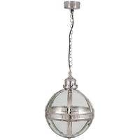 Pacific Lifestyle Nickel and Clear Glass Round Electrified Pendant