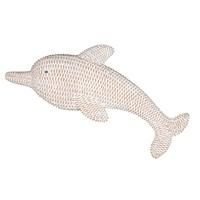 Pacific Lifestyle Whitewash Cement Dolphin Wall Art