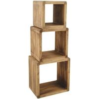 Pacific Lifestyle Columbus Natural Paulownia Wood Cubes (Set of 3) - Small