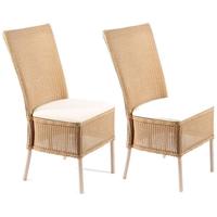 Pacific Lifestyle Newton Lloyd Loom Full Skirt Dining Chair with Cushion Pad (Pair)