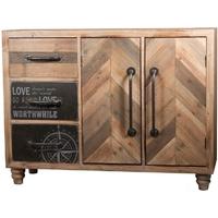 Pacific Lifestyle Berlin Natural Fir Wood and Iron 3 Drawer 2 Door Unit
