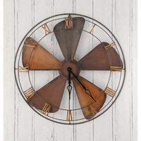 Pacific Lifestyle Fan Design Round Metal Wall Clock