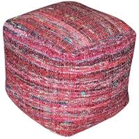 Pacific Lifestyle Harris - Red Recycled Cotton Pouffe