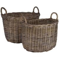 pacific lifestyle grey kubu large oval basket set of 2