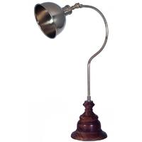 Pacific Lifestyle Sheesham Wood and Antique Brass Task Lamp