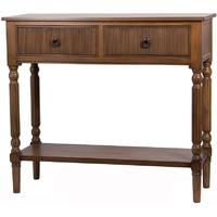 pacific lifestyle denbigh aged amber pine wood 2 drawer console