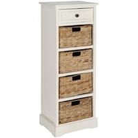 pacific lifestyle devonshire cream wood 1 drawer 4 basket tall unit