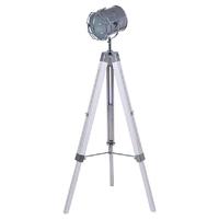 Pacific Lifestyle White Wash Tripod Floor Lamp with Chrome Detail