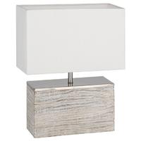 Pacific Lifestyle Grey Wash Wood Table Lamp Complete