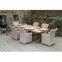 Pacific Lifestyle Columbia Natural Dining Set with Roma Chairs