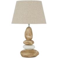 pacific lifestyle small natural ceramic pebble table lamp and shade