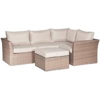 Pacific Lifestyle Warwick Natural Mocha Flat Weave 5 Piece Sect Set