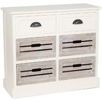 Pacific Lifestyle Addison White Melody Pine Wood 6 Drawer Unit