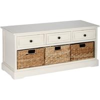 Pacific Lifestyle Devonshire Cream Wood 3 Drawer 3 Basket Unit