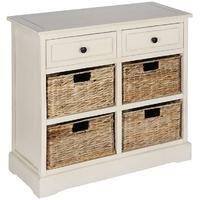 pacific lifestyle devonshire cream wood 2 drawer 4 basket storage