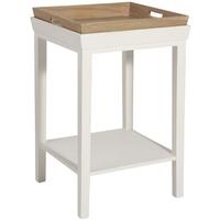 Pacific Lifestyle Brittanny Antique White Mango Wood Tray Side Table