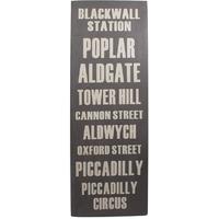 Pacific Lifestyle London Stations Wording MDF Wall Plaque