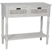Pacific Lifestyle Prestbury Slate Grey Pine Wood 2 Drawer Console Table