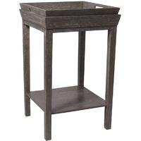 Pacific Lifestyle Clarence Weathered Vintage Mango Wood Side Table With Tray