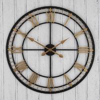 Pacific Lifestyle Antique Bronze and Gold Metal Round Wall Clock