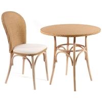 Pacific Lifestyle Tudor Lloyd Loom Round Woven Top Dining Set with 2 Cushion Pad Dining Chairs