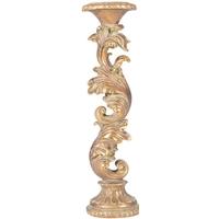 Pacific Lifestyle Antique Gold Polyresin Scroll Candlestick Large