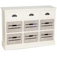 Pacific Lifestyle Addison White Melody Pine Wood 9 Drawer Unit