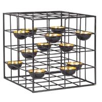 Pacific Lifestyle Antique Bronze and Gold Metal Cube T-Lite Holder
