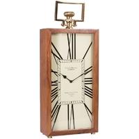 pacific lifestyle raw aluminium nickel and sheesham wood table clock