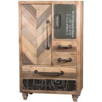 Pacific Lifestyle Berlin Natural Fir Wood and Iron 4 Drawer 2 Door Unit