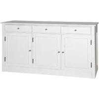 Pacific Lifestyle Brittanny Antique White Mango Wood 3 Door Sideboard