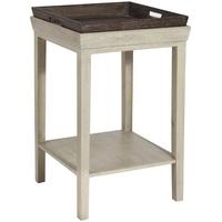Pacific Lifestyle Canterbury Vintage Sand Mango Wood Side Table with Tray