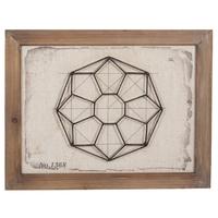 Pacific Lifestyle Natural Wood and Metal Flower Design Wall Print