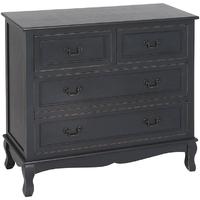 Pacific Lifestyle Mackintosh Distressed Black Wood 4 Drawer Unit