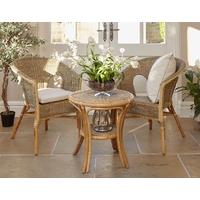 pacific lifestyle countess natural seagrass round dining set with 2 ch ...