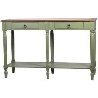 Pacific Lifestyle Glenmore Sage Green and Honey Pine Wood Console Table