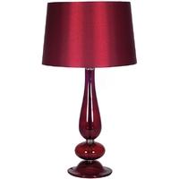 Pacific Lifestyle Red Glass Complete with Faux Silk Shade