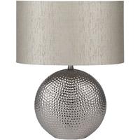 Pacific Lifestyle Chrome Hammered Ceramic Table Lamp