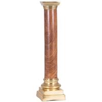 Pacific Lifestyle Antique Brass and Sheesham Wood Candlestick