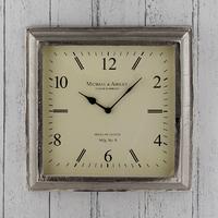 Pacific Lifestyle Raw Aluminium and Nickel Square Wall Clock