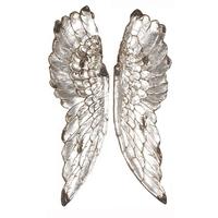 Pacific Lifestyle Silver Poly Resin Angel Wings Wall Art