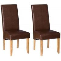 Padded Chocolate Faux Leather Dining Chair (Pair)