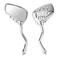 pair motorcycle motorbike skull skeleton side rear view mirror