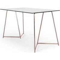 Patrizia Desk, Copper and Clear Glass