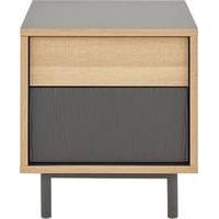 Parky Bedside Table, Oak and Grey